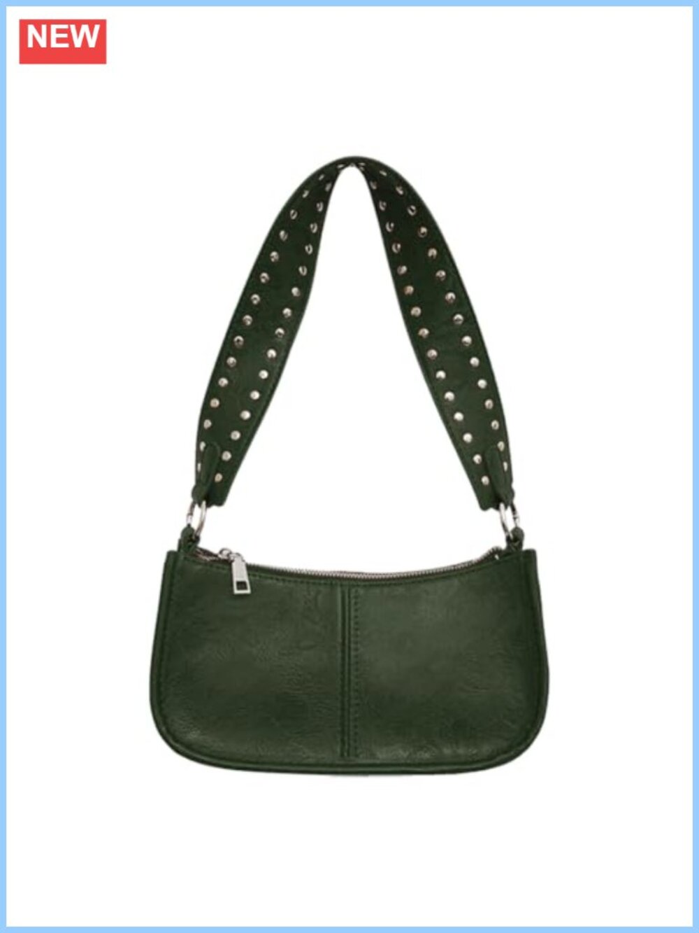 Y2K Studded Faux Leather Shoulder Bag Adjustable Strap Crossbody Handbag